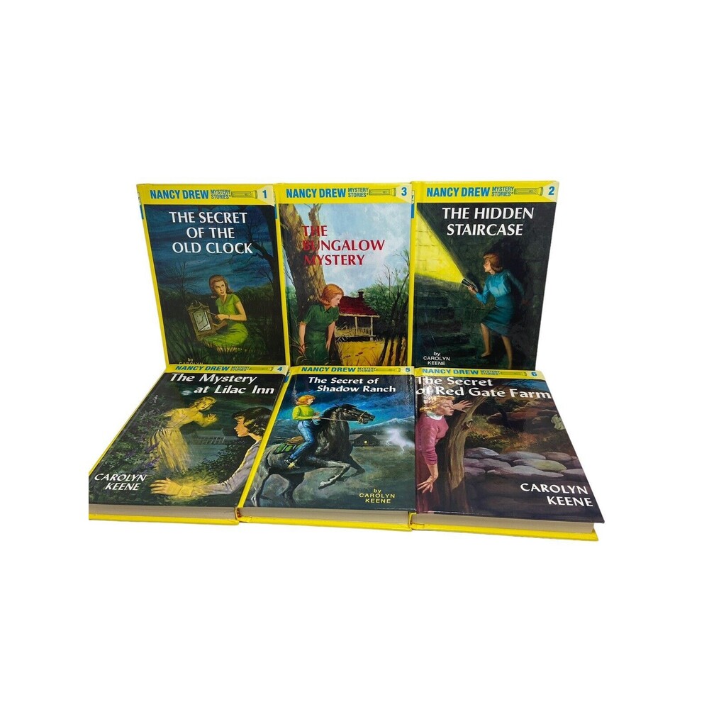 Nancy Drew Mystery Stories Lot of 6 Hardback Book Glossy Carolyn Keene Vol 1 -6